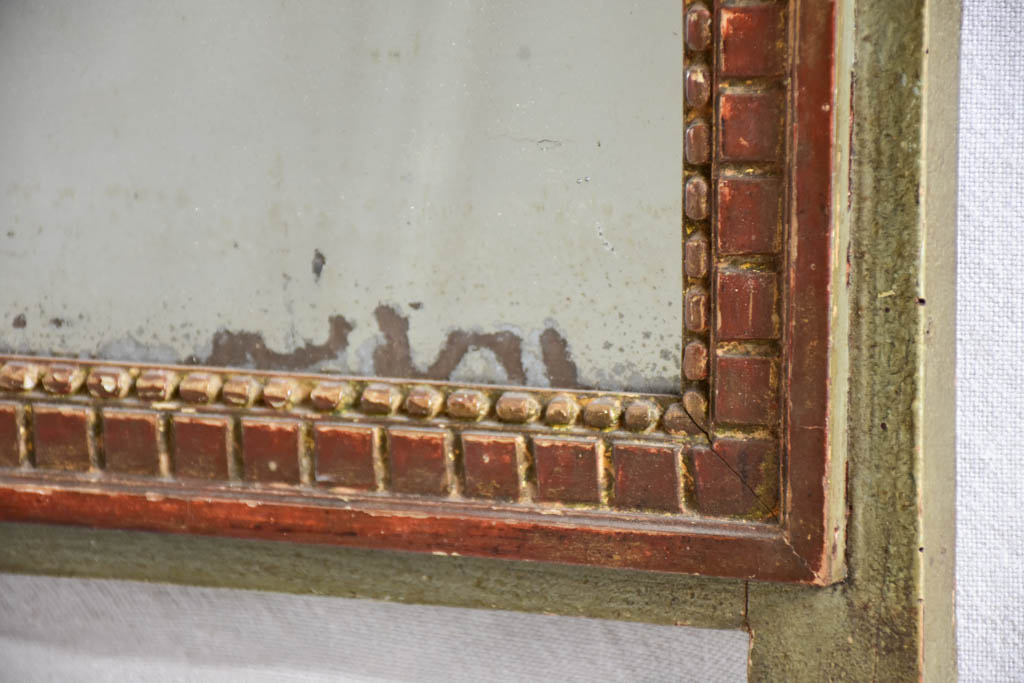 Small Louis XVI verdigris mirror 13¾" x 20¾"