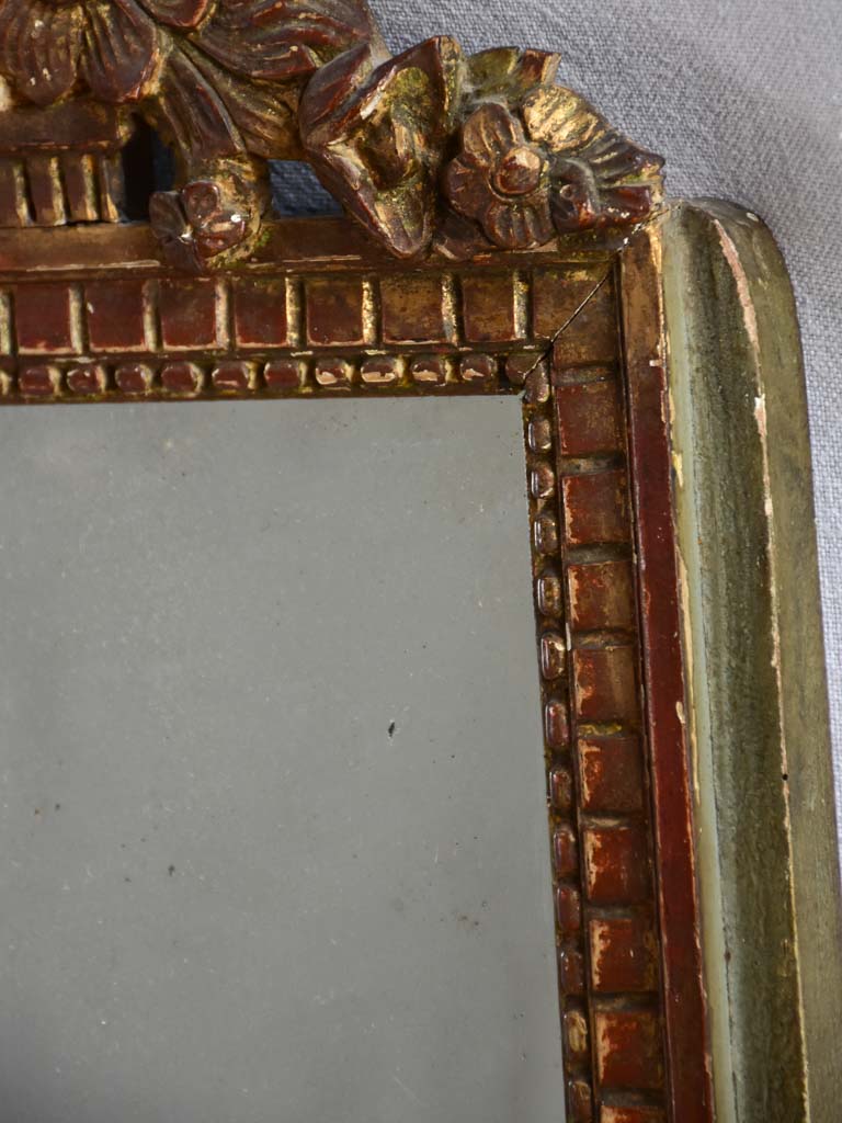 Small Louis XVI verdigris mirror 13¾" x 20¾"