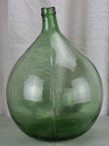 Large antique French demijohn - green