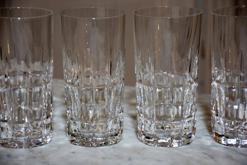 Six large crystal Manhattan highball glasses by St Louis