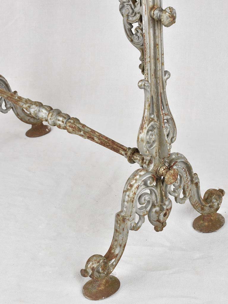 Rectangular marble and cast iron bistro table 35½