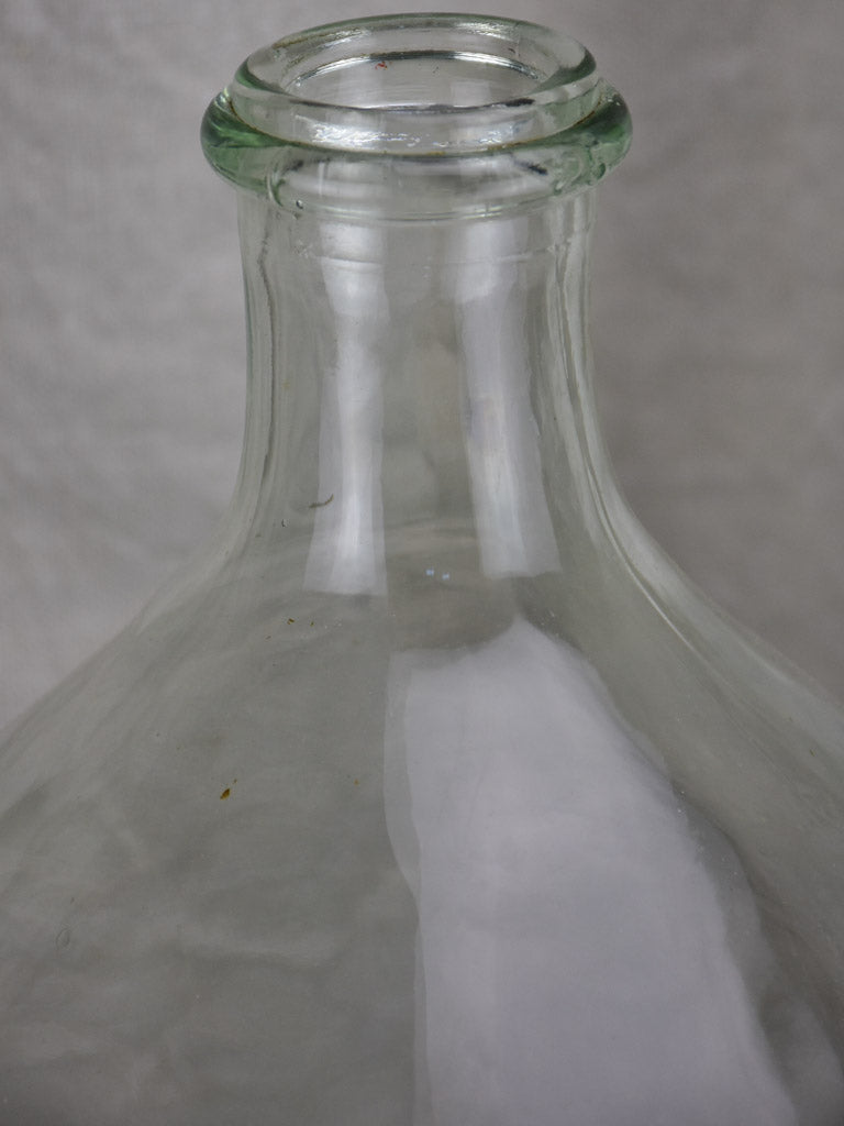 Large antique French demijohn bottle - clear