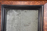 Timeworn square marquetry framed mirror