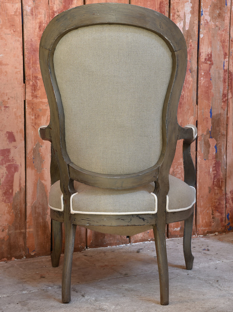Upholstered Louis Philippe French armchairs
