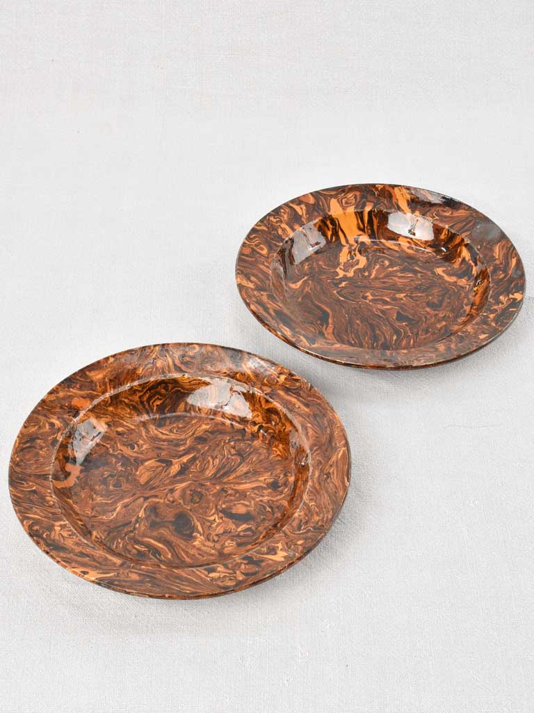 Antique 1900s Aptware nougatine finish bowls