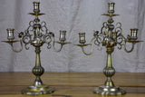 Pair of rustic late 19th Century candlesticks - 4 candles