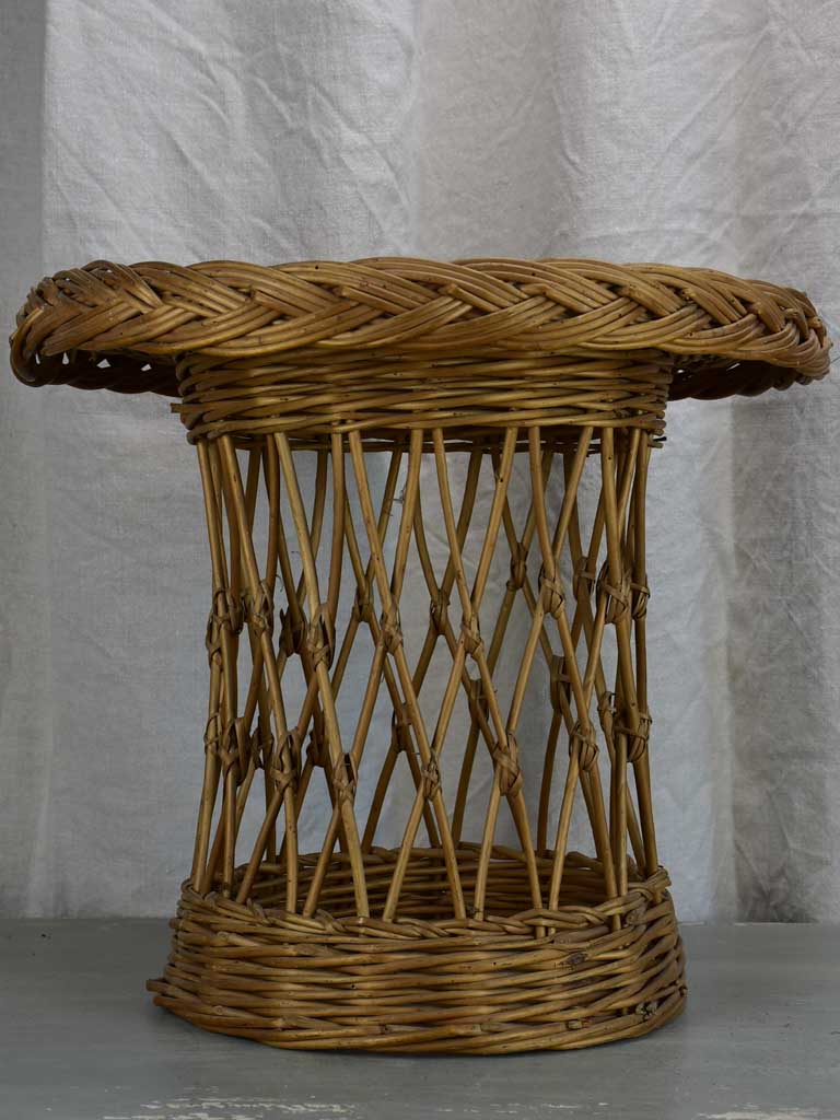 Mid-century children's wicker armchair and table