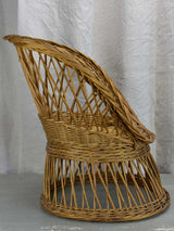 Mid-century children's wicker armchair and table