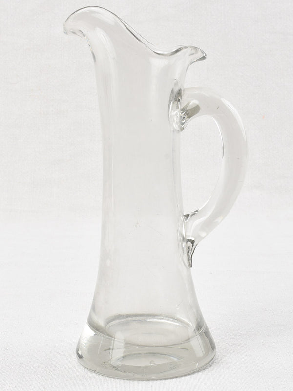 Blown glass cider pitcher from a bistro - 1900s 11½"