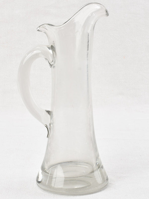 Blown glass cider pitcher from a bistro - 1900s 11½"