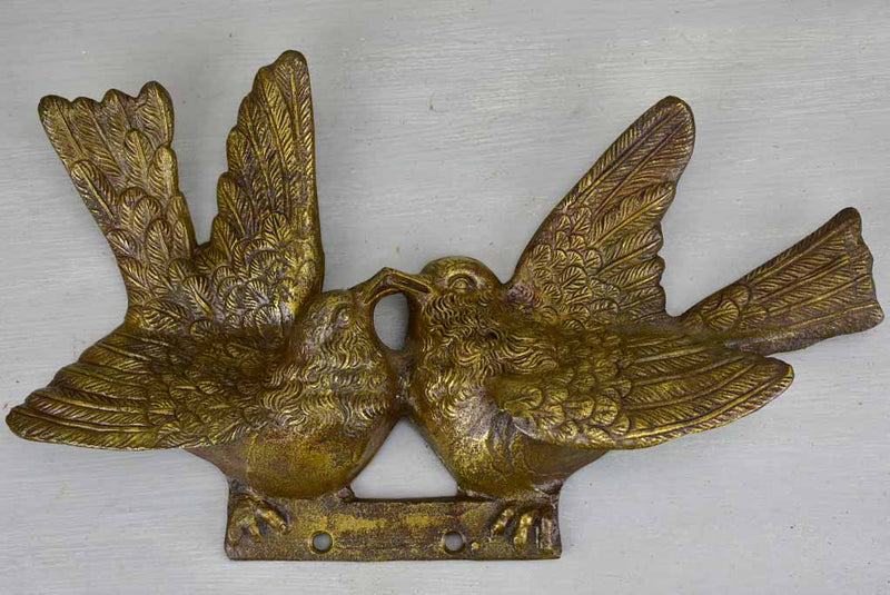 Vintage bronze sculpture of love birds