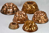 Collection of 6 19th century French copper cake molds