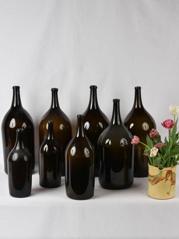 Exceptional antique Trinquetaille wine bottle collection