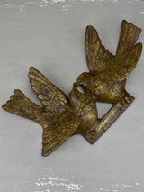 Vintage bronze sculpture of love birds
