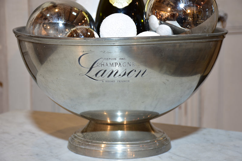 Large vintage Lanson champagne bucket / wine cooler