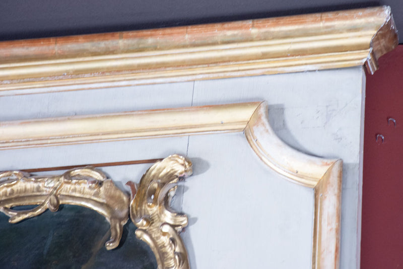 Monumental Louis XV 18th-century trumeau mirror 93¼"