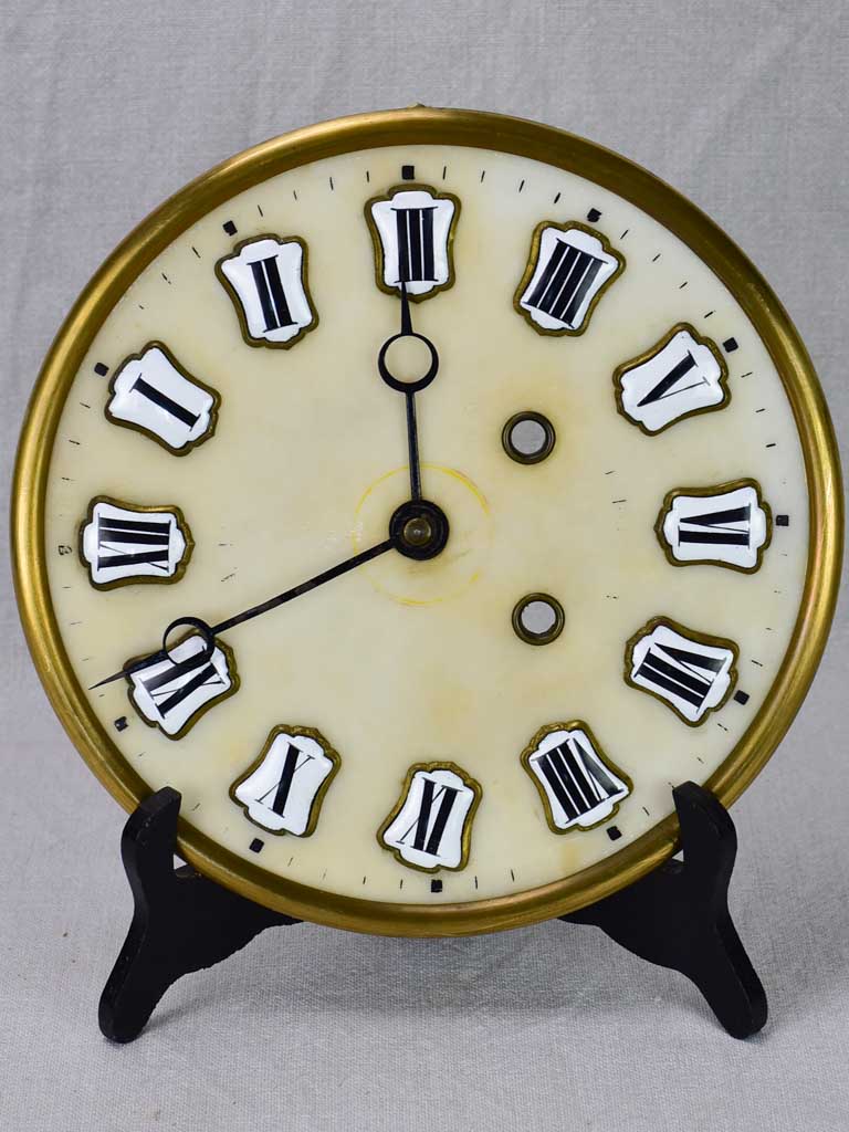 Salvaged Napoleon III clock face with enamel roman numerals 9¾"