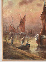 Historic Warth harbour seascape illustration