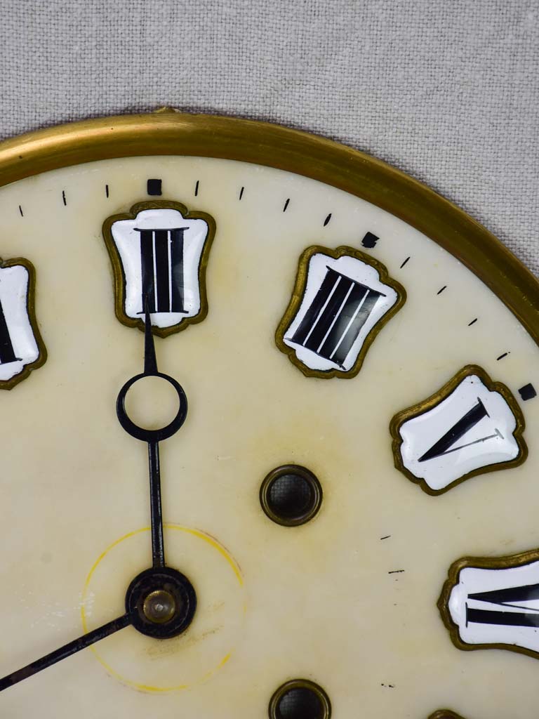 Salvaged Napoleon III clock face with enamel roman numerals 9¾"