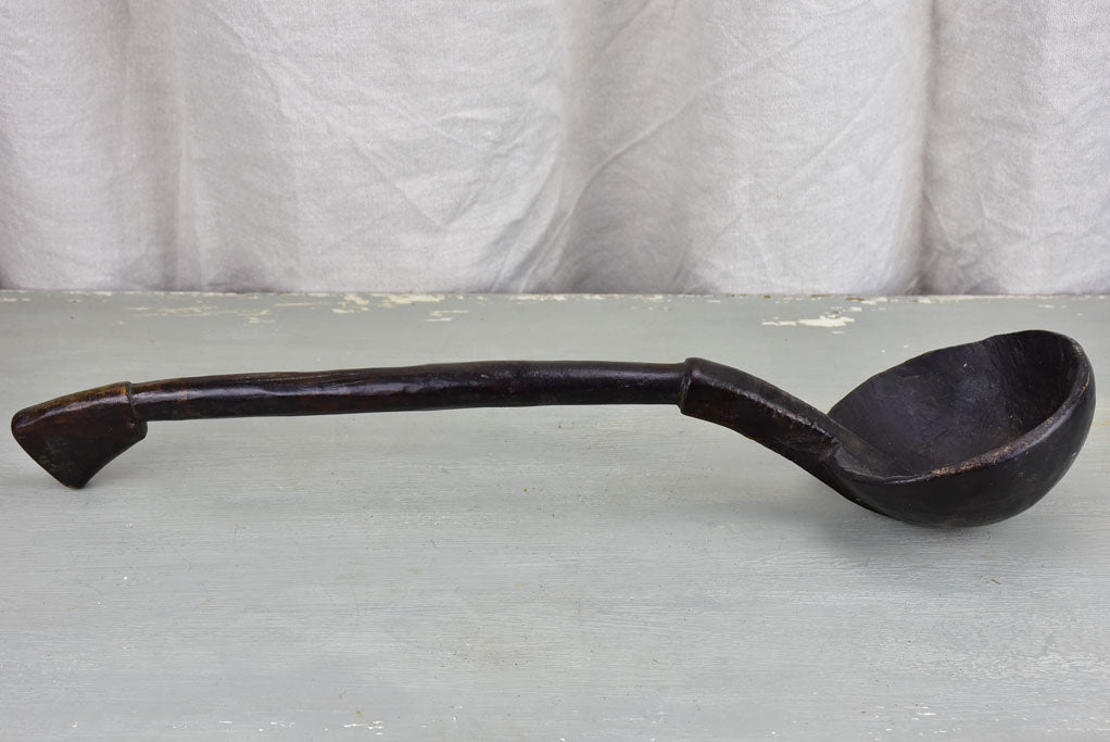 Very large late 19th Century primitive wooden ladle