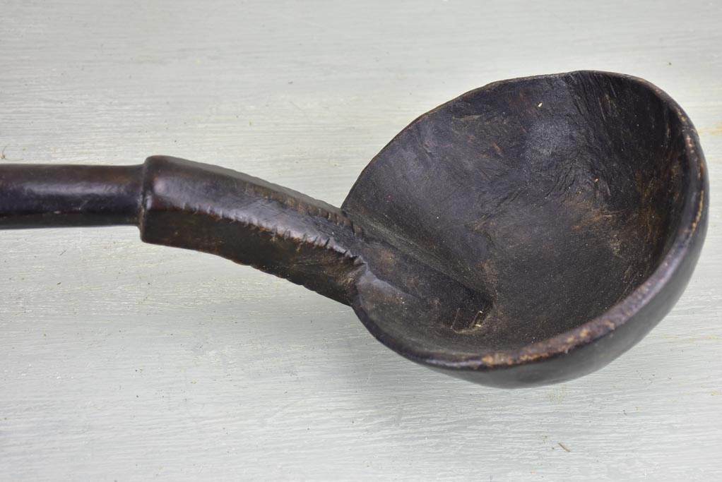 Very large late 19th Century primitive wooden ladle