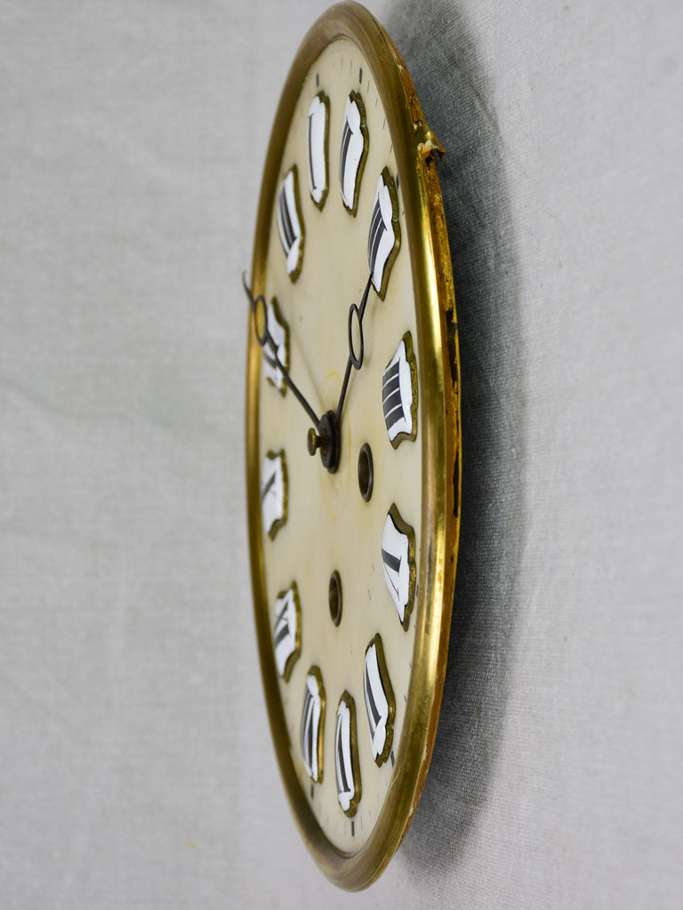 Salvaged Napoleon III clock face with enamel roman numerals 9¾"