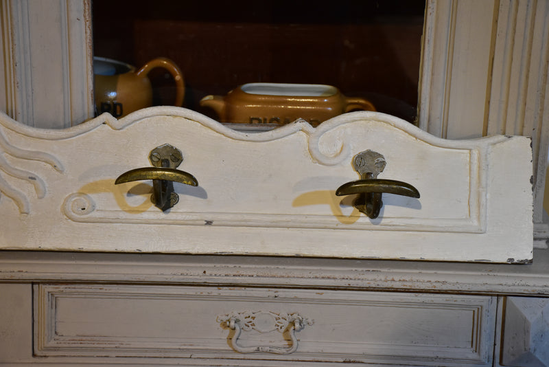 French coat rack with white patina