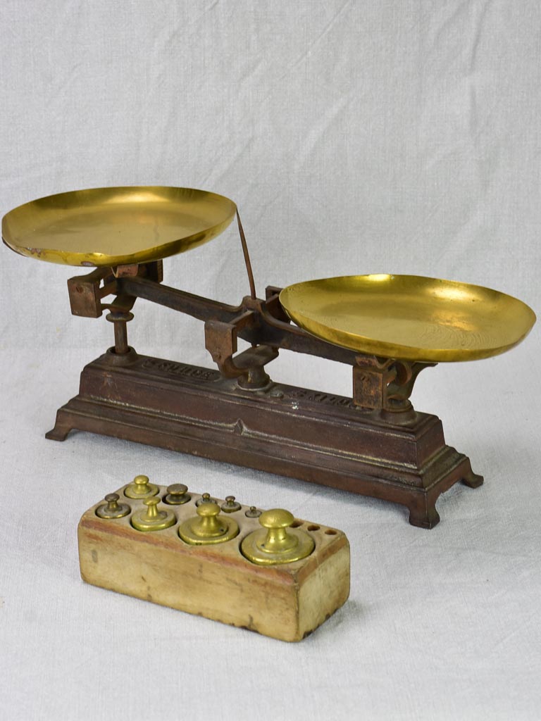 Vintage French cast-iron kitchen scales