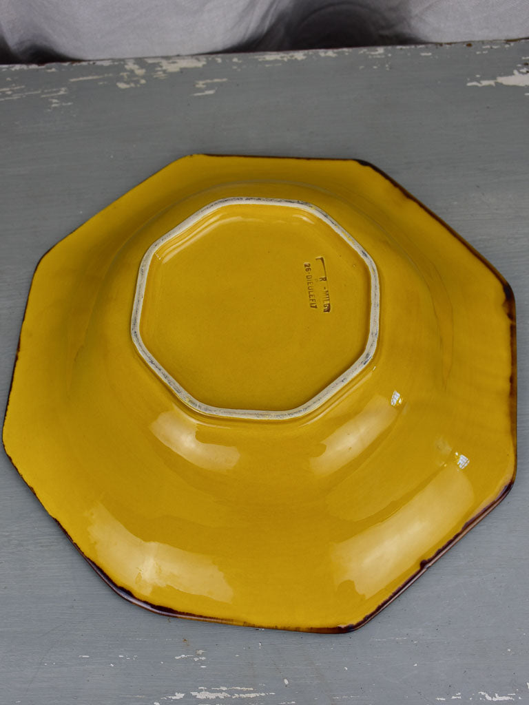 Collection of 12 vintage Dieulefit plates and 1 large salad bowl
