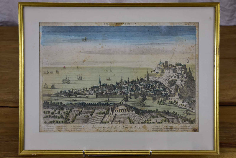 Antique French etching of Nice 20 ½'' x 15 ½''