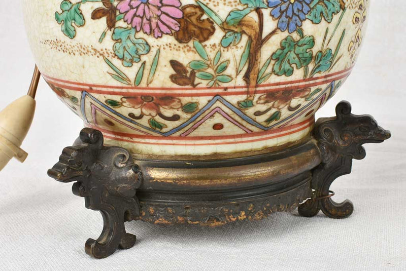 Antique Porcelain Napoleon III Chinoiserie Lamps