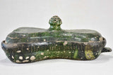 Timeworn green-glazed terrine mold