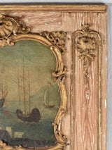 Very large rare 18th century Louis XV trumeau mirror 45¼" x 72¾"