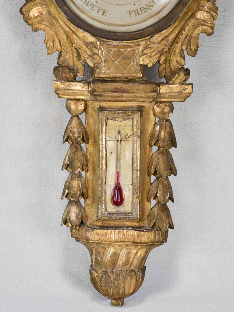 18th century gilt Louis XVI barometer 39¾"