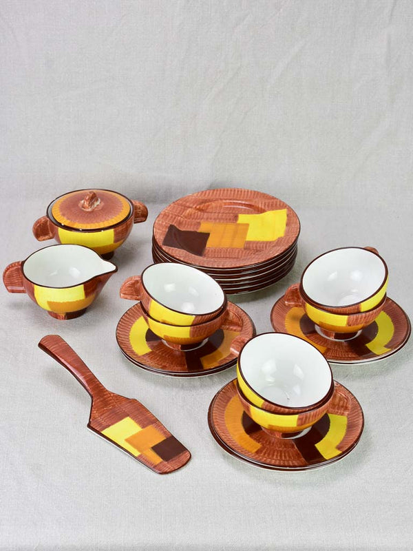 Vintage German Majolica tea service stamped Schranberg