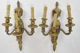 Pair of 19th century 3 light wall sconces 20¾"