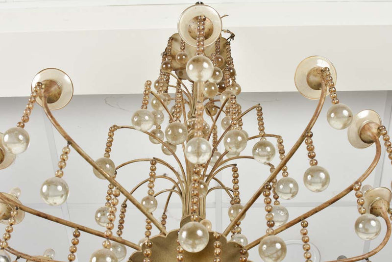 Vintage glass embellished European chandelier