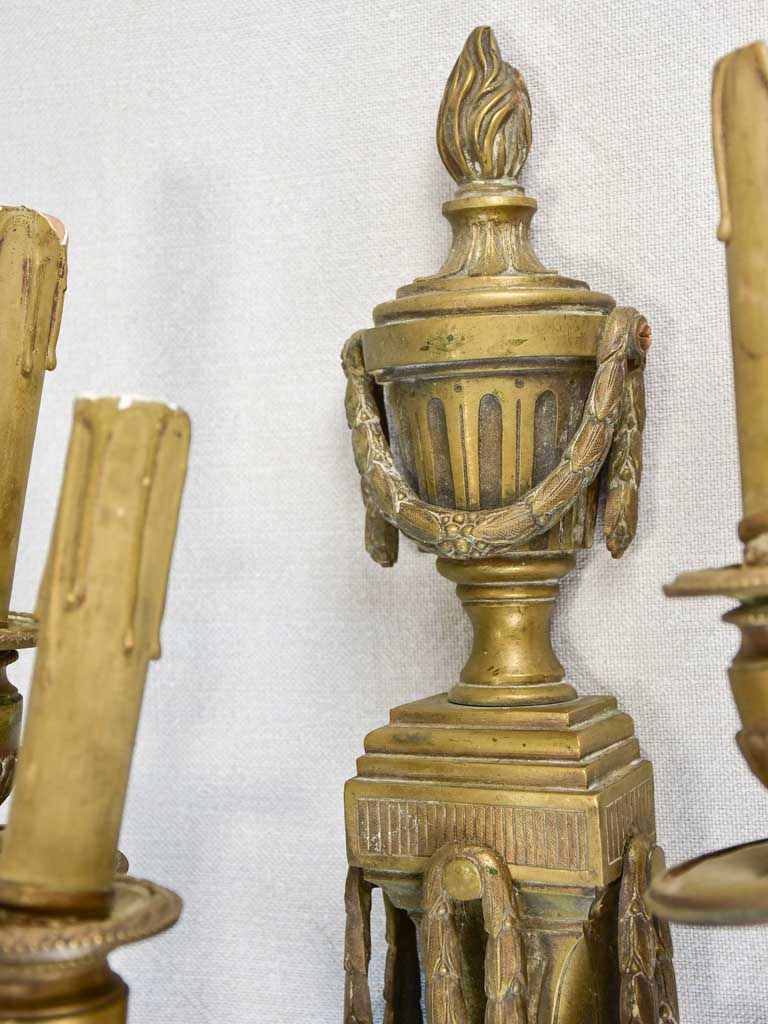 Pair of 19th century 3 light wall sconces 20¾"