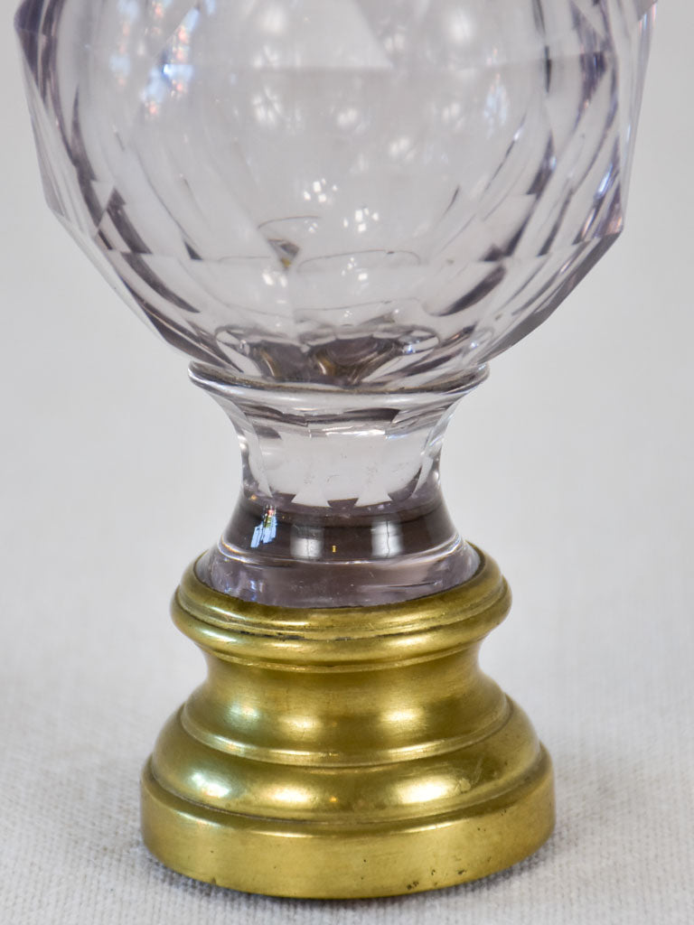 19th century violet crystal balustrade ball 5½"