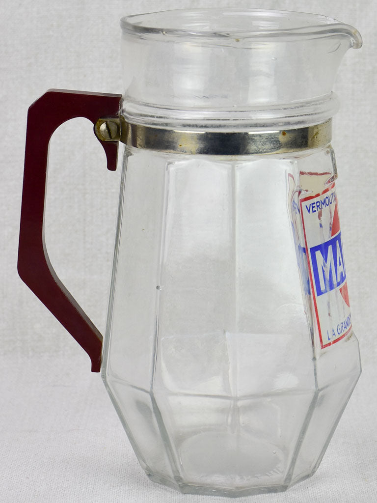 Historical Glass Martini pitcher with Bakelite handle