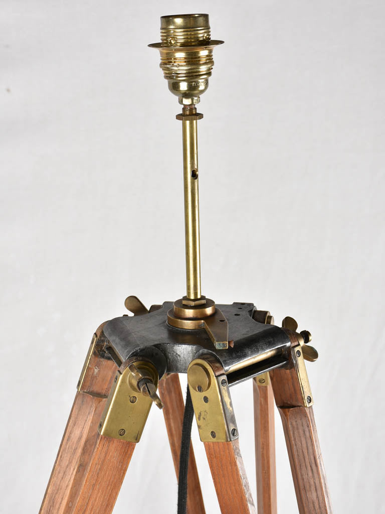 Vintage surveyor's tripod floor lamp 58¼"