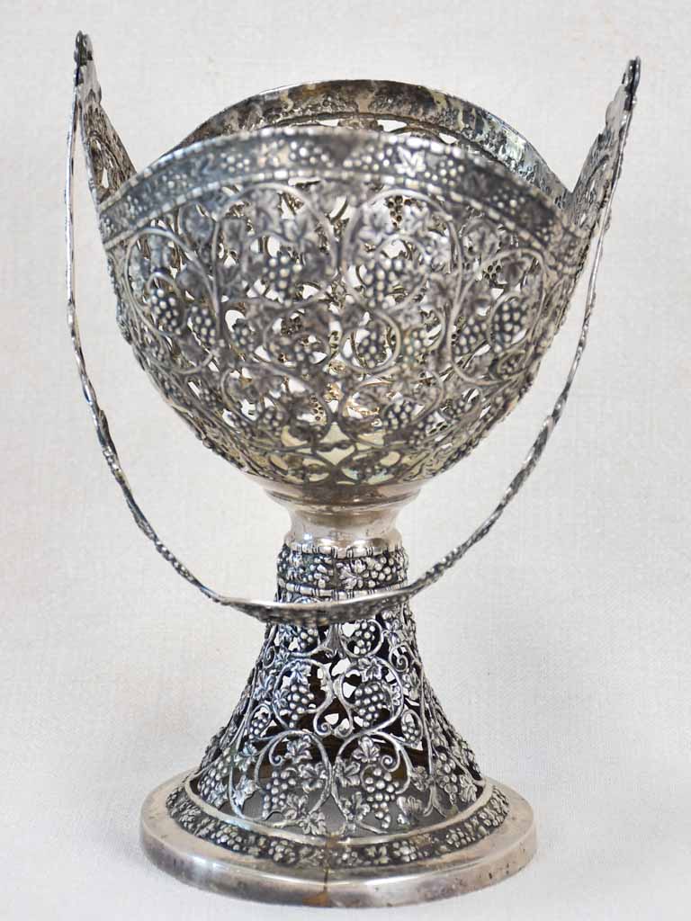 Shimmering silver German antique basket