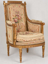 Louis XVI tapestry armchair spiral frame
