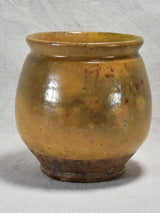 Antique French preserving pot with marbleized glaze 7"