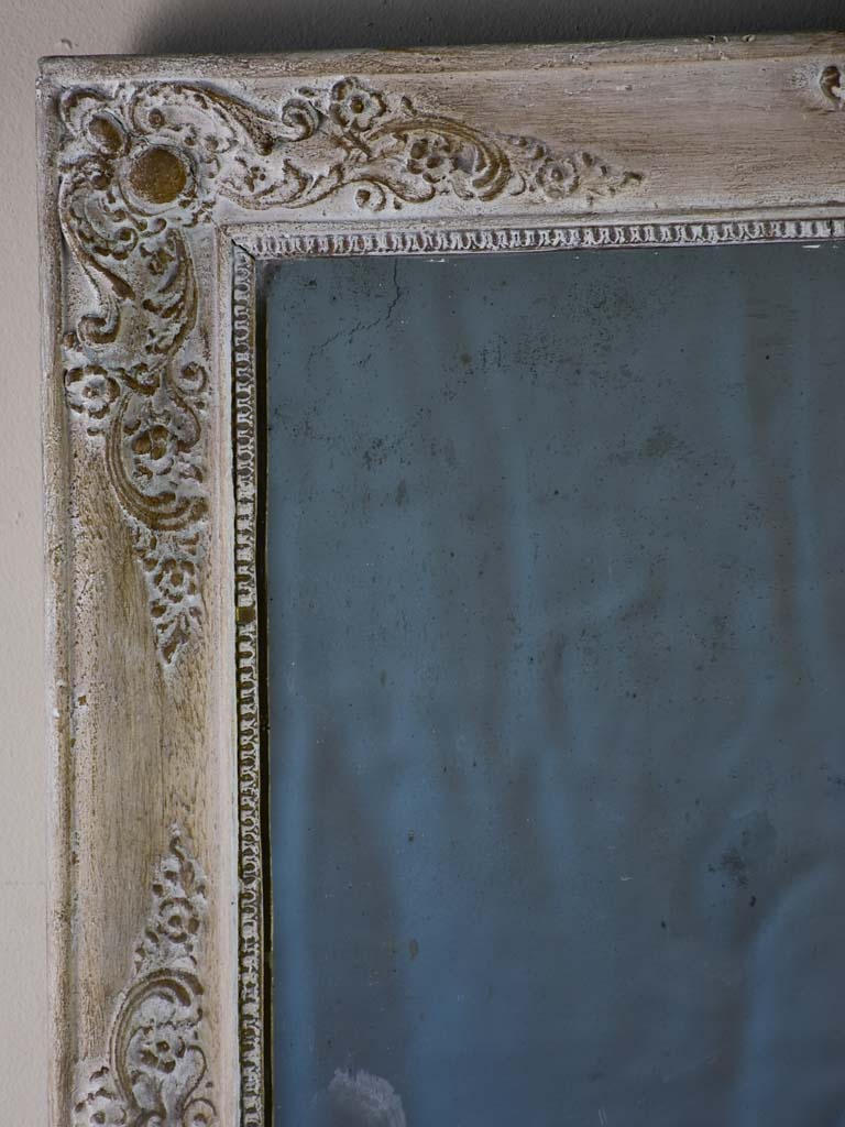 19th Century French mirror with white patina 33¾" x 25½"