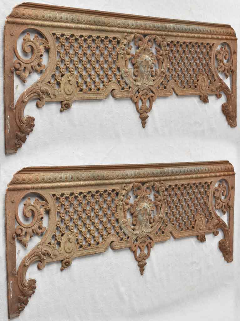 Window Railing Old Type Pair of 19th century cast iron window guard rails 49½