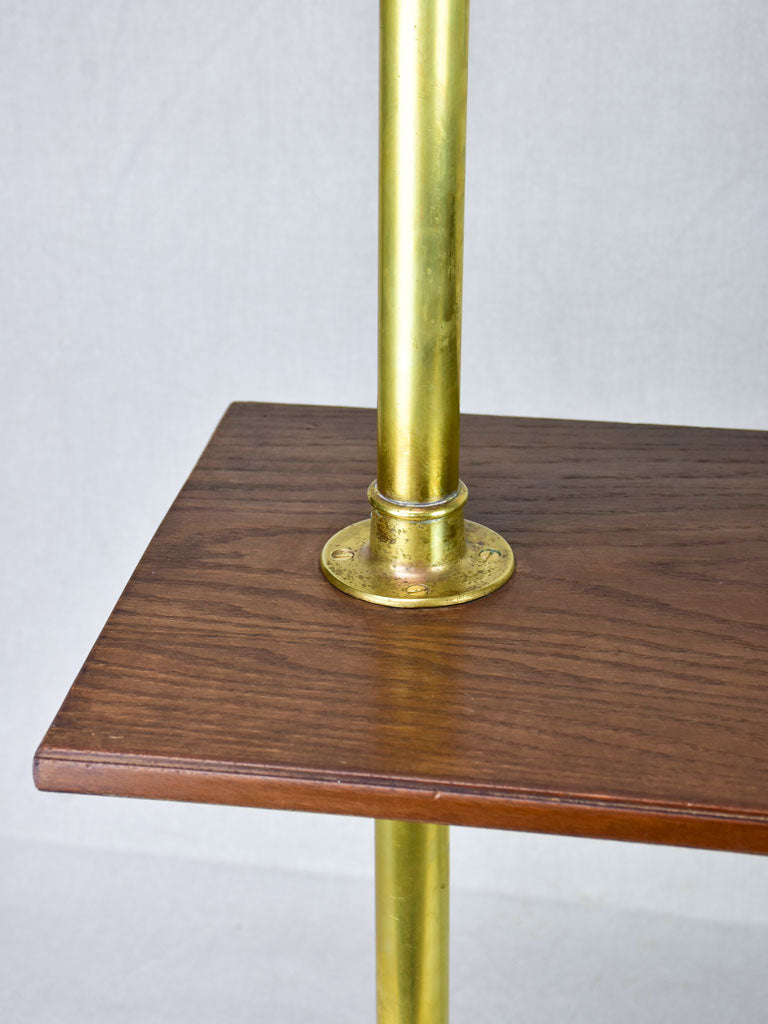 1950's display stand with three shelves - marble, brass and mahogany 33½""