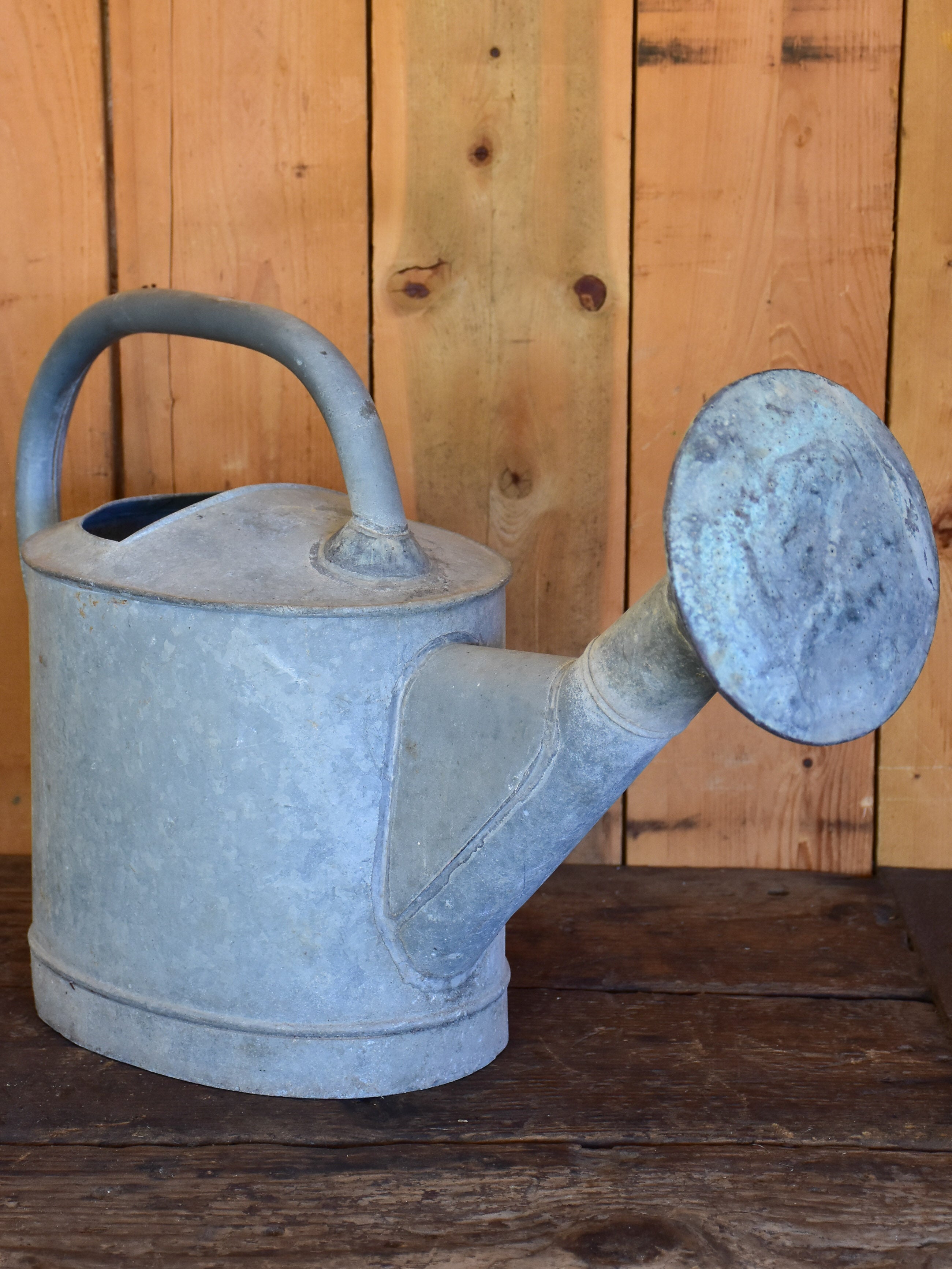 Vintage French watering can with large rose