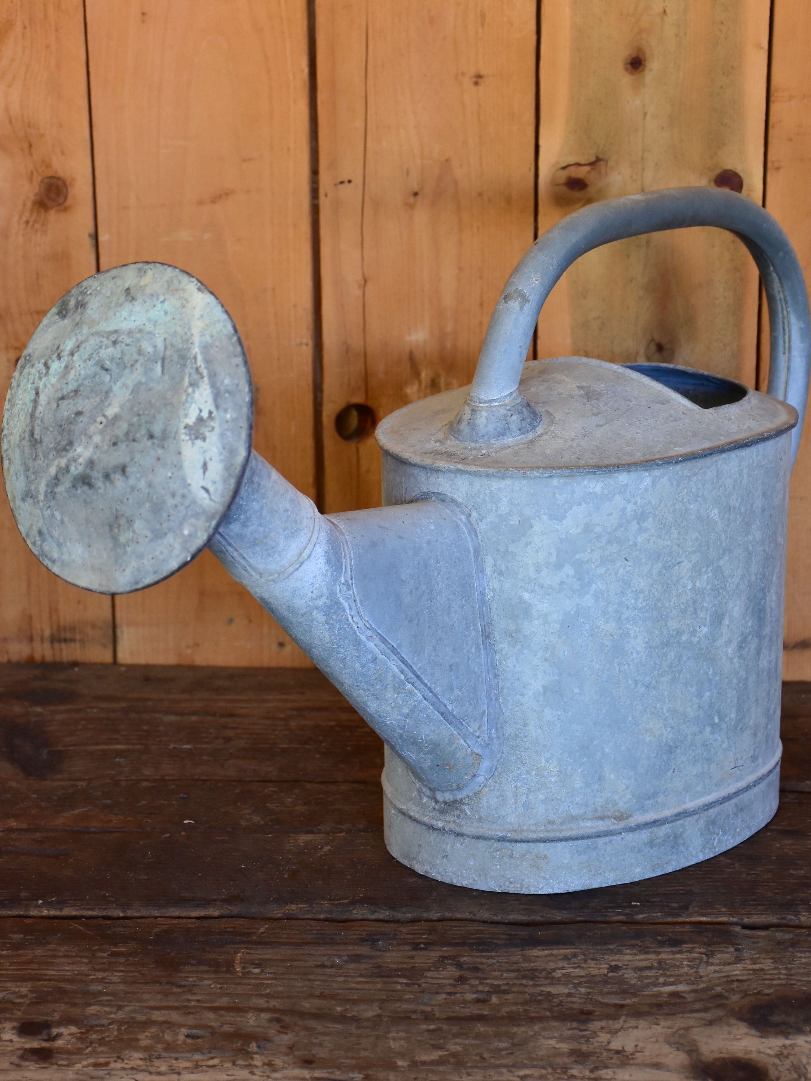 Vintage French watering can with large rose
