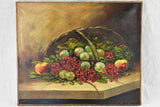 Early 20th Century French still life painting of a fruit basket - oil on canvas 25½" x 21¼"